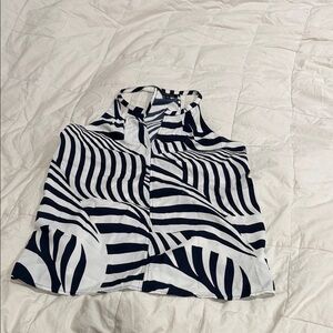 Banana Republic Black and White Striped Blouse